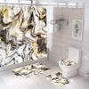 Занавеска для душа в ванной из четырех частей, цифровая печать, мраморная, водонепроницаемая, занавеска-перегородка для туалета, коврик для ванной