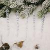 12pcs Christmas Clear Simulation Icicle Pendants Xmas Tree Hanging Fake Ice Winter Party New Year Gifts 13cm