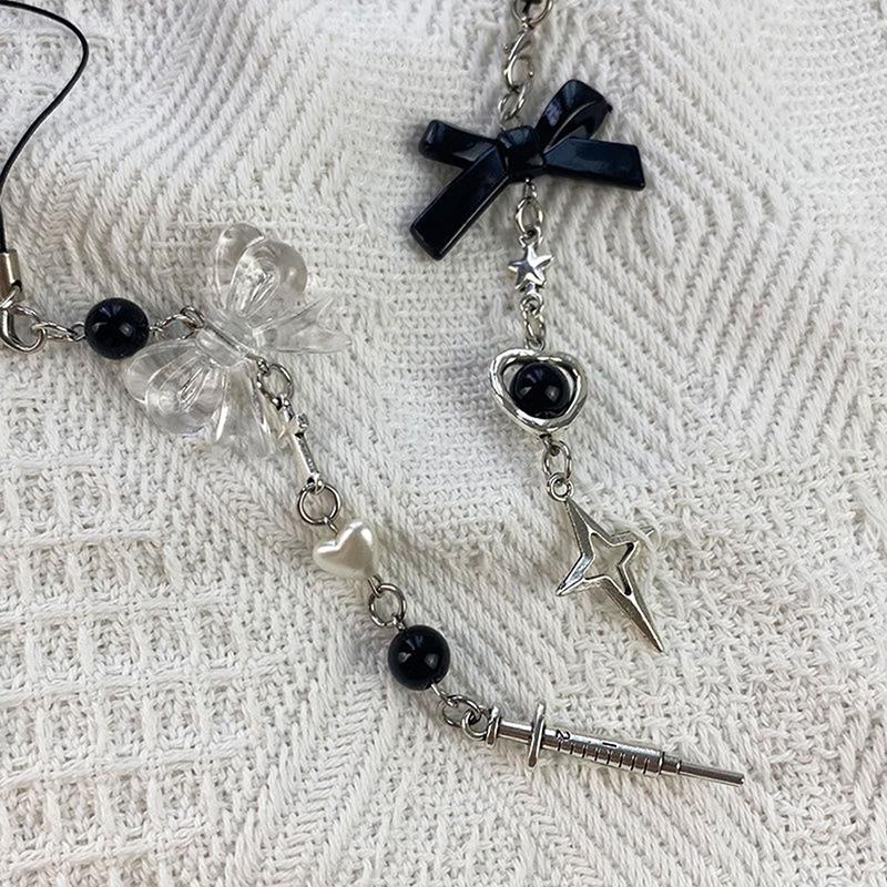 Pink Y2K Phone Charms Pendant Kawaii Key Chain For Bag Cute Accessories Women Girl Strap Lanyard Beaded Ins Korea