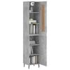 Maison Exclusive - Buffet haut Gris béton 34,5x34x180 cm Bois d'ingénierie