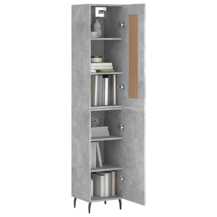 Maison Exclusive - Buffet haut Gris béton 34,5x34x180 cm Bois d'ingénierie