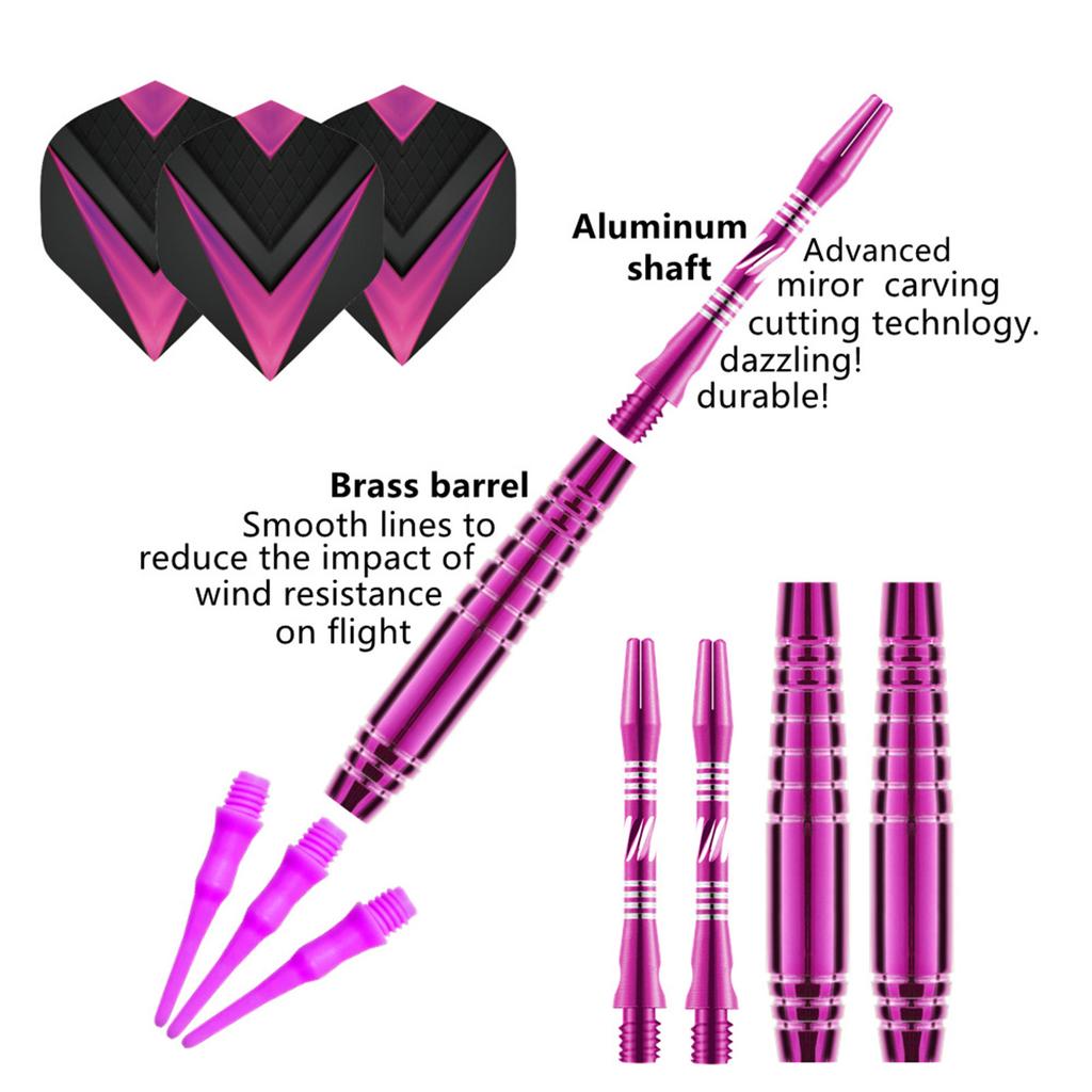 Soft Tip Darts Set PET Flight Aluminum Darts Shafts Brass Barrels Plastic Tip with Storage Box for Professional Beginner