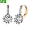 Fashion Jewelry Cubic Zircon Stud Earrings For Women Bohemian Ladies Gold Color Crystal Earrings Accessories High Quality