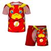 2025 MINISO Pikachu Kids T-Shirt+ Shorts Set Anime Cartoon Top Shorts Two Piece Set Summer Casual Wear Gift Cute Pikachu Set Kids T-Shirt Be