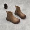 Fashion GKTINOO 2025 Autumn/Winter New Handmade Cowhide Thick Soled Short Boots Retro Round Toe Genuine Leather Women's Boots