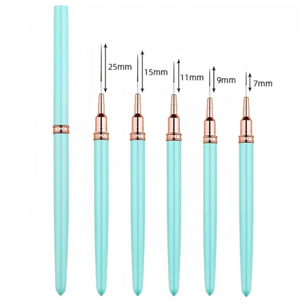 5pcs Nail Art Pen Set Brushes Set Elongated Lines Striping Drawing UV Gel Painting Nail Design Pen Professional Manicure Tool