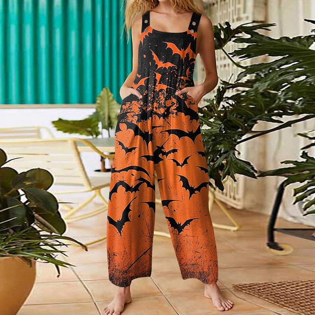 Женская мода ул.. Повседневный свободный ретро-комбинезон с подтяжками и принтом ко Дню Святого Патрика