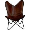 Vintage Butterfly Chair Home Decor Buffalo Leather Lounge Accent Relax Arm Chair. Handmade LEATHER BUTTERFLY CHAIR
