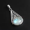 Подвеска из лунного камня, Подвеска из натурального драгоценного камня, Стерлинговое серебро 925 пробы, Ювелирные изделия из камня, Серебряные украшения