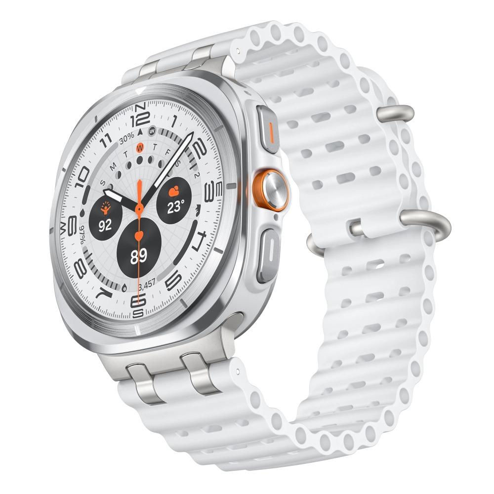 Дышащий силиконовый ремешок для Samsung Galaxy Watch Ultra 2024 47 мм Морской браслет на запястье Galaxy Watch Ultra(2025) Ремешок для часов 47 мм