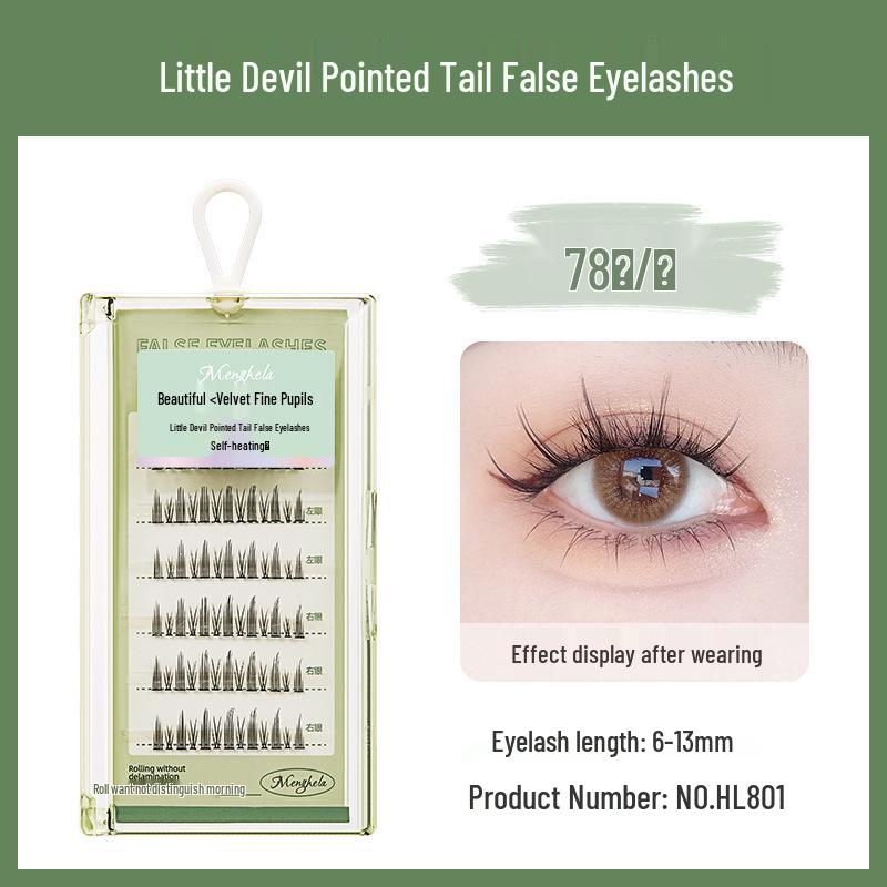 Накладные ресницы Menghela Big Eye Natural Curled - Тонкая ножка, отдельные пучки для удлинения