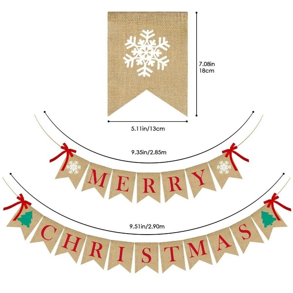 Santa Claus Christmas Ornament Set DIY Backdrop Banner Decorative Xmas Hanging Flag Holiday Party