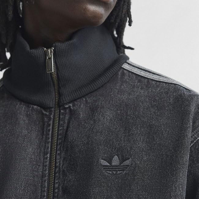 adidas Оригинальная куртка-бомбер Firebird Черная джинсовая куртка KD1516 Джинсовая мужская [L-Черный (KD1516)]