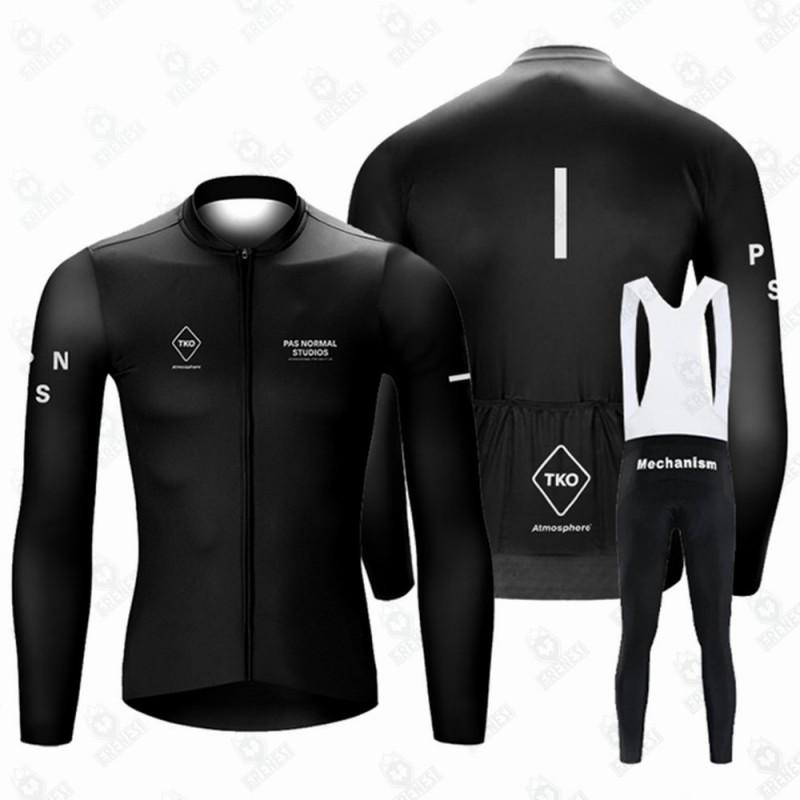 Men Women Thermal Fleece Cycling Set Long Sleeve Bib Pants Road MTB Winter Outdoor Sports