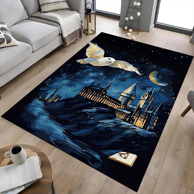 Ковер Harry Potter Hogwarts Night для игровой комнаты, спальни, гостиной, дивана, домашнего декора, детский коврик для игровой зоны, нескользящий коврик для пола