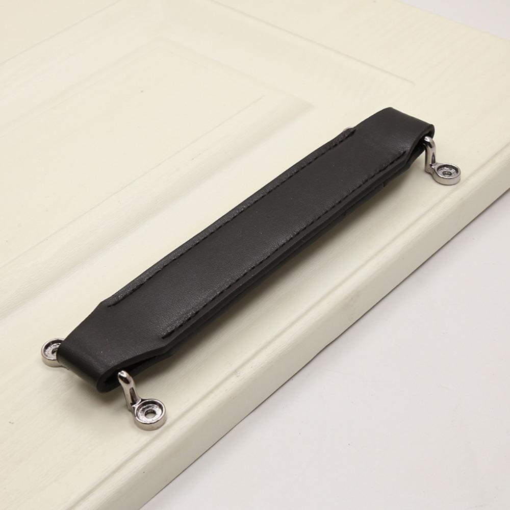 Прочные мебельные ручки ПУ Классическая ручка-скоба для табурета Новая кожаная ручка с винтом