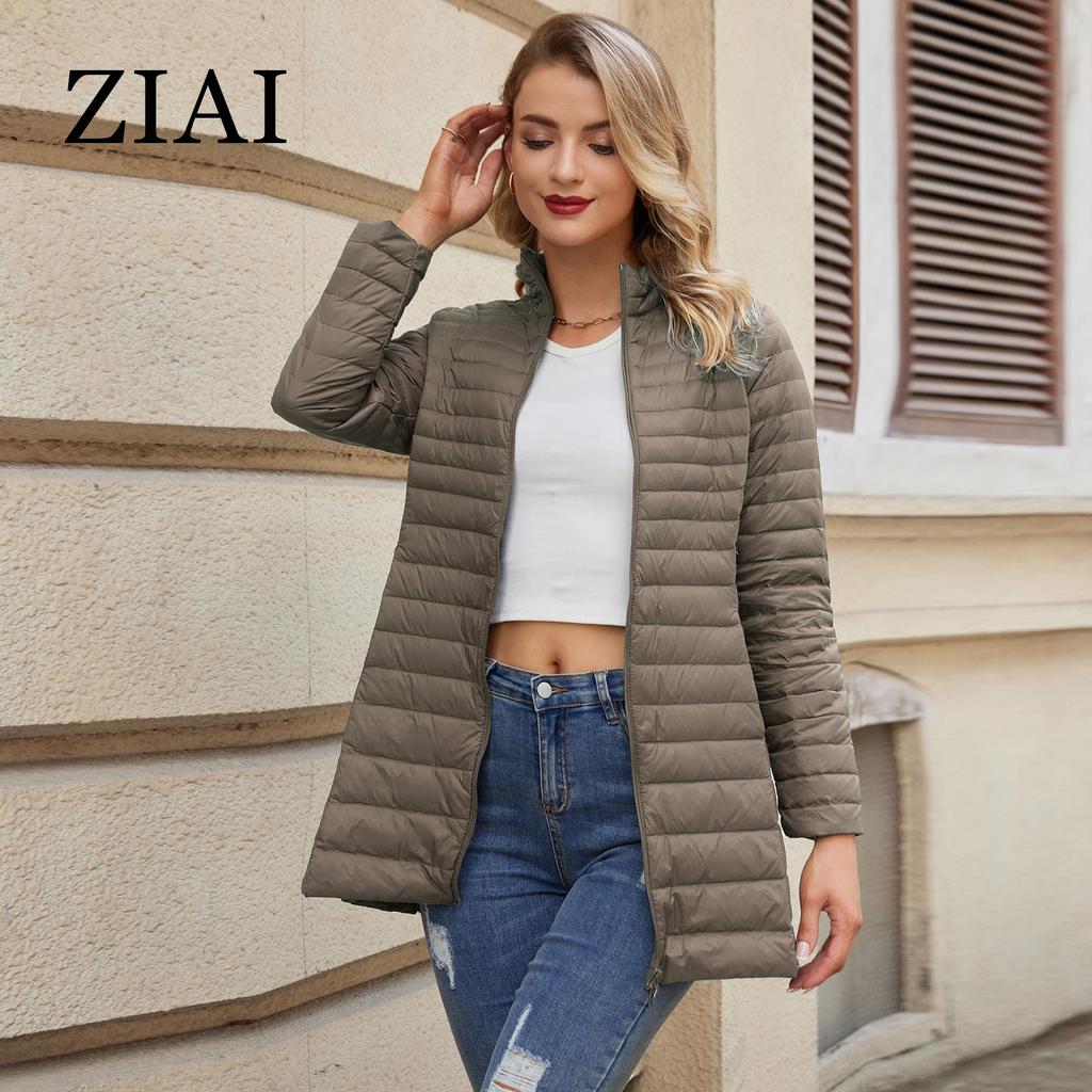 ziai Autumn Winter Women's Jacket Warm Padded Puffer Coat Ultra Light Down Jacket Women Quilted Parka Slim Fit Outerwear DM22