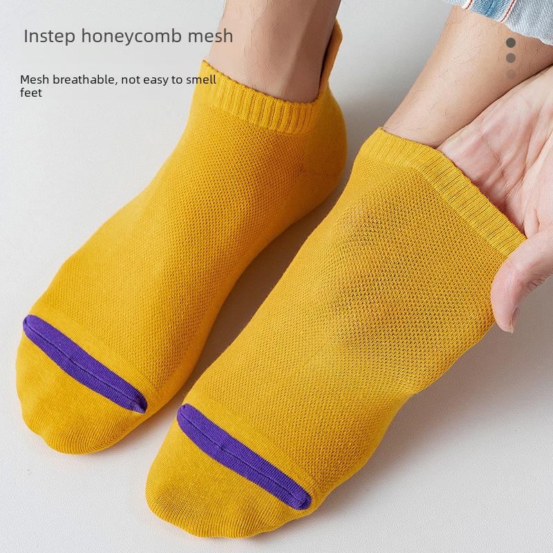 Легкие дышащие спортивные носки для мужчин Zhuji - летние, с низким вырезом, с сеткой и защитой пятки