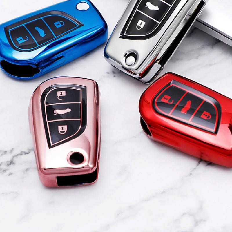 New 3 Buttons TPU Flip Key Case Cover for Toyota Avensis Auris Camry Corolla IM RAV4 Verso Yaris Aygo Scion Protector Shell