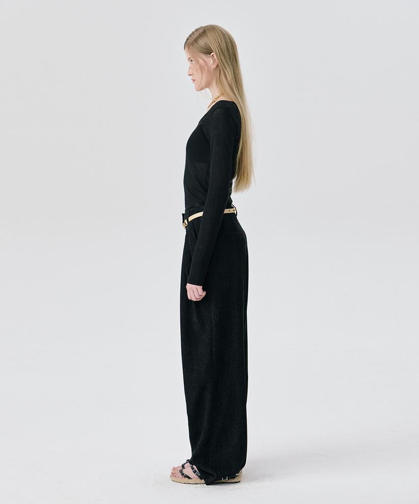 WNDERKAMMER Steady Wide Tuck Pants_Black