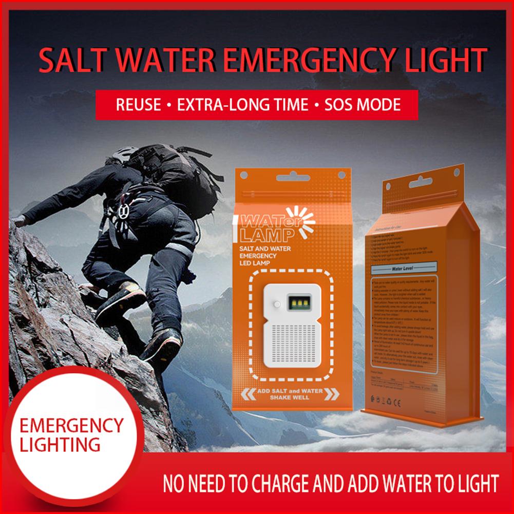 Portable Camping Lamp Outdoor Salt Water LED Emergency Light for Camping Night Fishing Flashlight Energy Saving Lamp