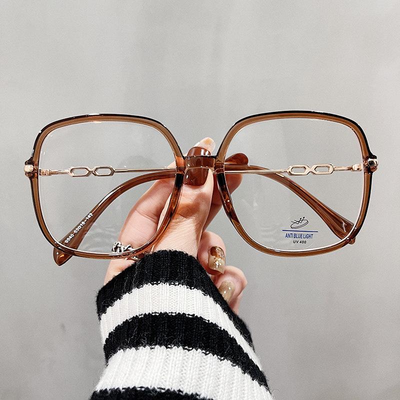 Big Square Shape Women'S Glasses Frame Korean Stylish Blue Light Blocking Eyeglass Frames  Material Decorative Glasses