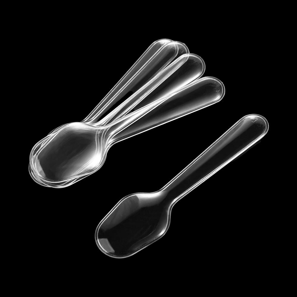 100 шт. Прозрачные Одноразовые Плоские Ложки Пластиковые Одноразовые Прозрачные Пластиковые Ложки Столовые Приборы Дом