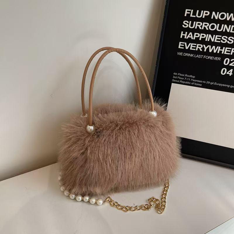 Жемчужная пушистая сумка - 2025 трендовая весенне-летняя женская сумка через плечо
