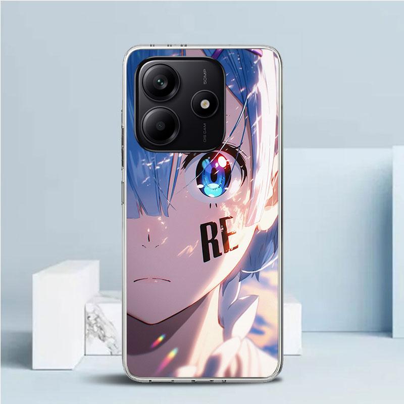 R-Rem Re Zero Аниме Мягкий чехол для телефона Xiaomi Redmi Note 15 14 13 12 Pro Plus Чехол 14S 11S 11T 11E 10S 10 4G Чехол с рисунком Красный