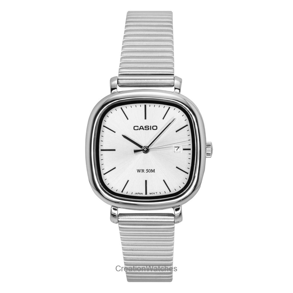 Casio Стандартные аналоговые женские часы из нержавеющей стали с серебристым циферблатом, кварцевые, LTP-B166D-7AV