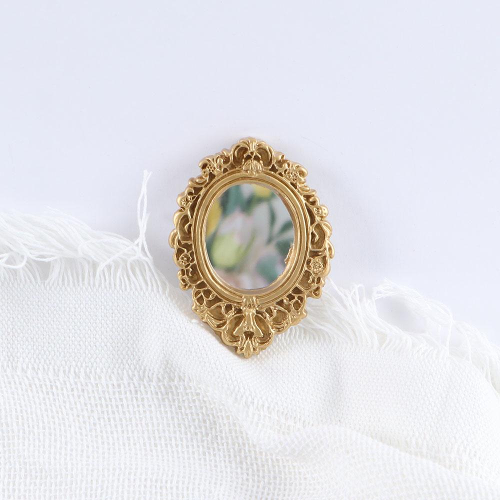 European Frame 1/12 Tiny Mini Victorian Dollhouse Mirror Miniature Ornament Furniture