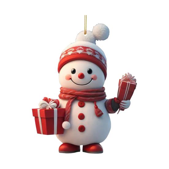 Рождественский подвесной орнамент акриловый мультяшный стиль кулон с шнурком