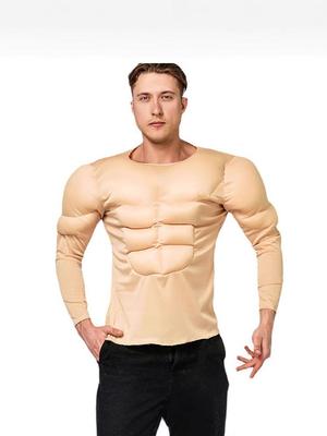 Футболка Muscle Suit для косплея на Хэллоуин - Костюм для вечеринки с фальшивыми кубиками пресса для взрослых