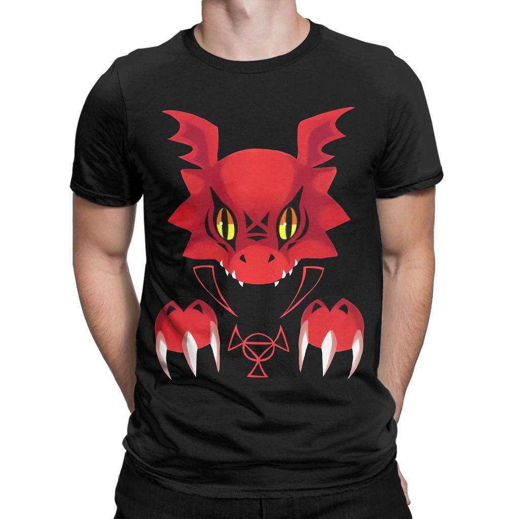 Футболка Bad Guilmon Унисекс Хлопковая Одежда Винтажная Digimon Ностальгическая Аниме Круглый Вырез Короткий Рукав