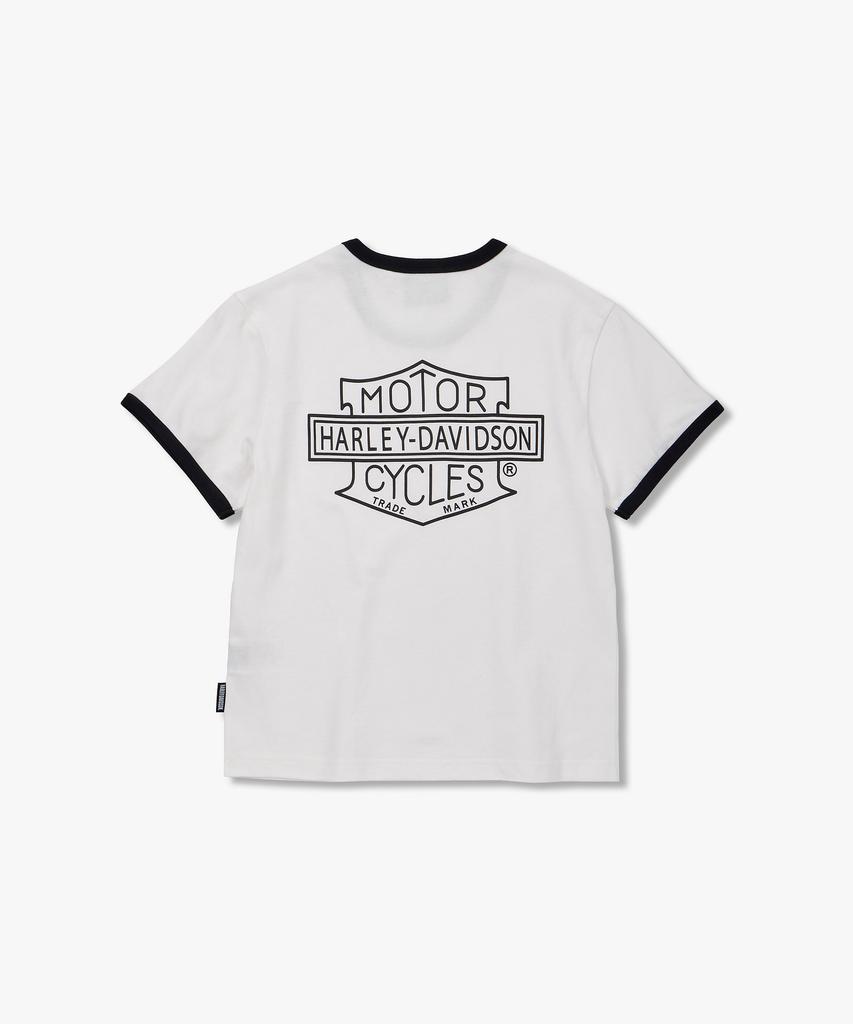 HARLEY-DAVIDSON COLLECTIONS® [Женская] Укороченная футболка-майка с принтом Harley Bar & Shield Белый_Hh26111057