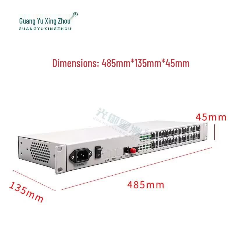 32-Channel Phone & Gigabit Ethernet Fiber Optic Multiplexer