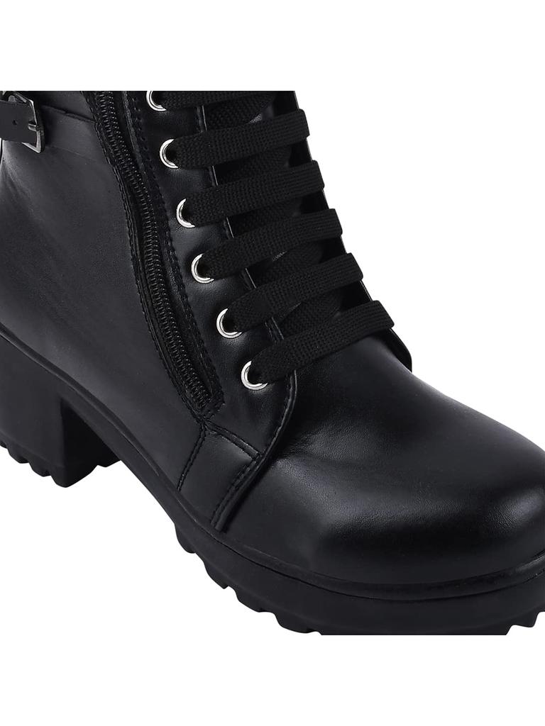 Shoetopia Женские короткие ботильоны на массивном каблуке с нескользящей подошвой, удобные модные ботильоны на щиколотку | Мягкая амортизирующая подошва | Для повседневной носки, вечеринок и зимы