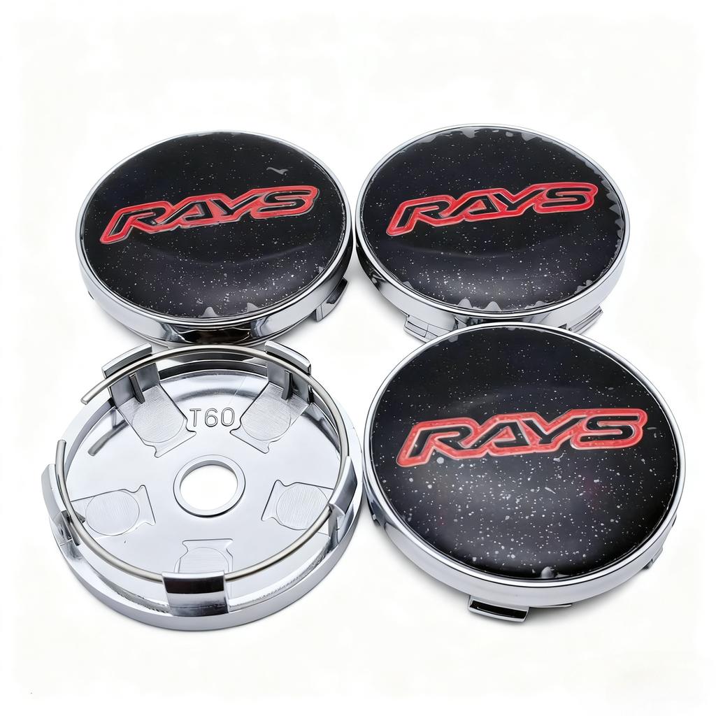 4 шт. JDM Логотип Rays Значок Наклейка Колпачки Центральные на Диски Автомобиля Внешний Диаметр 60 мм Зажимы 56 мм Ступица Колеса Колпак Ступицы Колпаки Ступицы Пылезащитный Чехол Авто Аксессуары