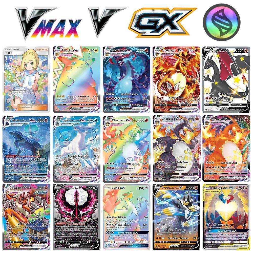 100Pcs Pokemon Cards VSTAR GX EX VMAX MEGA TAG TEAM Energy Trainer Charizard Pikachu Rare Cards I23