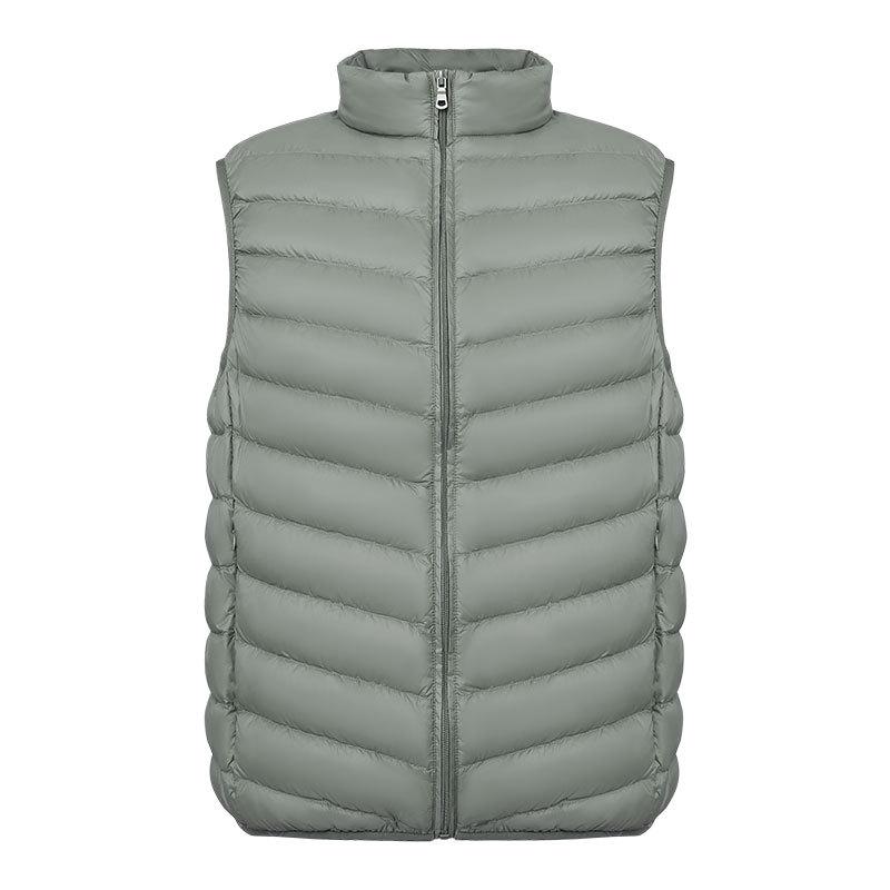 Мужской жилет на 90% из пуха со стойкой - Легкий пух белой утки больших размеров