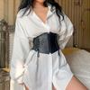 Streetwear Dress Ornament Pu Leather Vintage Women'S Corset Lady Cummerbunds Bandage Women Belt