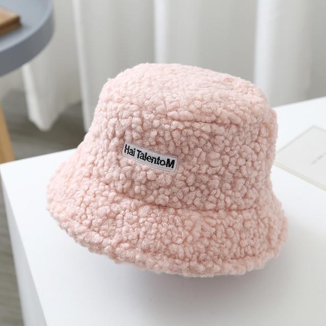 Панама из искусственного меха ягненка, зимние теплые бархатные шапки Тедди для женщин, женские утолщенные Панамы Боб, уличная шляпа в рыбацком стиле, кепки