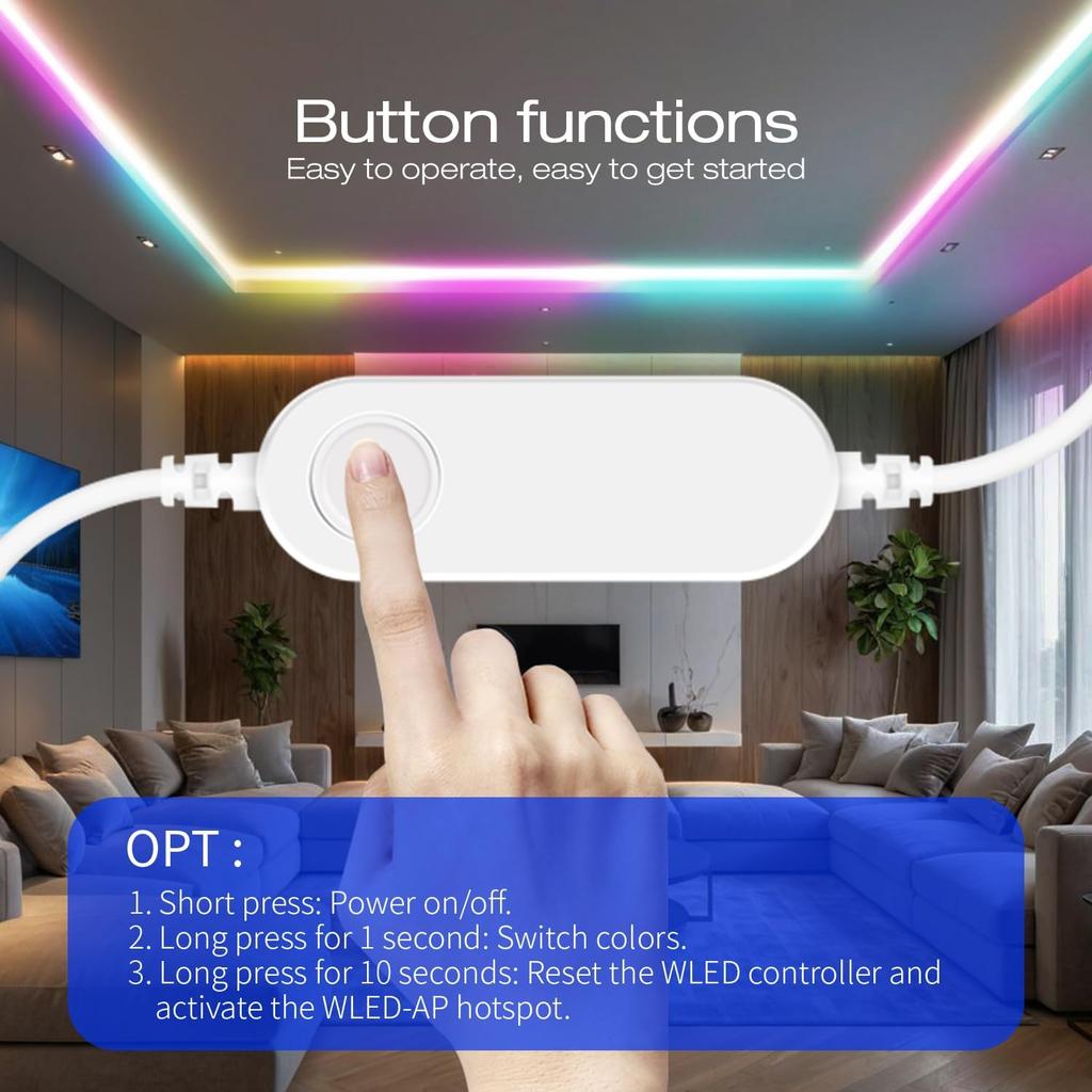 GLEDOPTO WLED ESP32 Mini LED Strip Controller DC12-24V RGB IC Digital with Mic Sound Mode Dynamic Lighting DIY for WS2811 WS2812 WS2812b SK6812