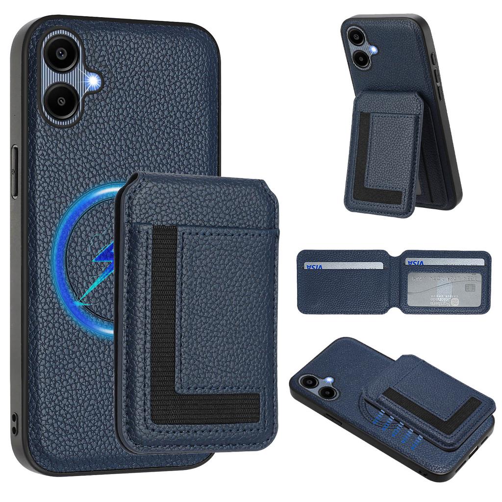 For Samsung Galaxy A05 4G Magnetic Case TPU + PU Leather Phone Back Cover with Detachable Card Holder