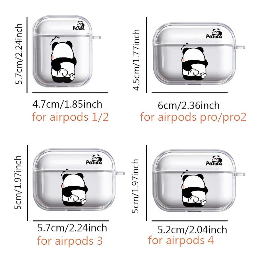 Чехол с пандами для пары для Airpods Pro3 4 3 Pro 2 1 Pro2 Прозрачный чехол-обложка для наушников
