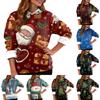Women's Casual Fashion Plus Velvet Thickened Christmas Print Hooded Sweatshirt