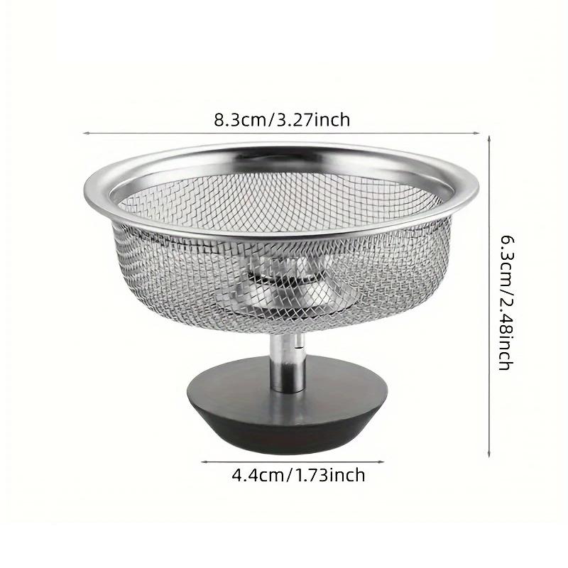 Kitchen Sink Strainers With Handle Stopper Sink Drain Basket Stainless Steel Mesh Filter Waste Hole Trap Strainer