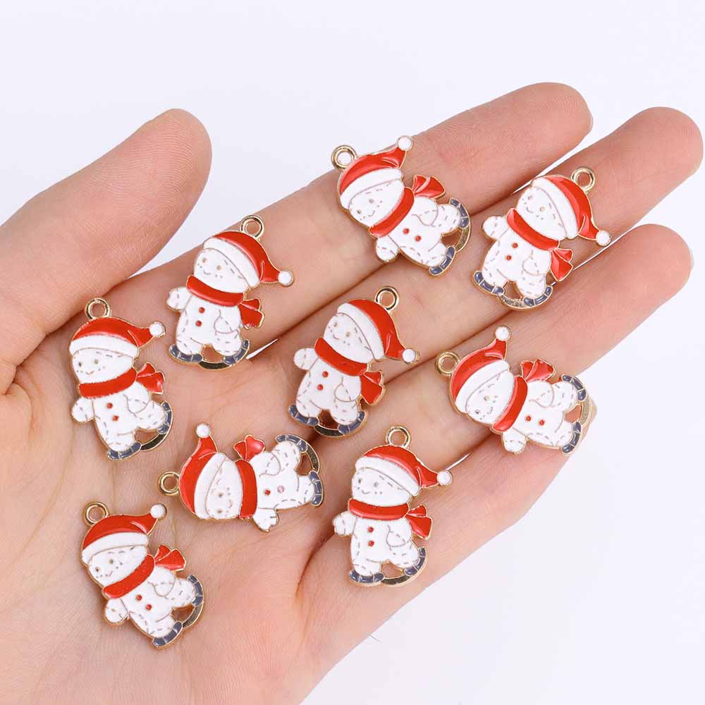 10Pcs Shiny Snowflake Charms Jewelry Making Women's Zircon Necklace Earrings Party Gift Festival Clavicle Chain Jewelry Pendant