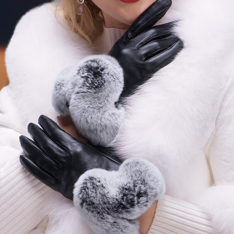 Женские флисовые перчатки из ПУ кожи с сенсорным экраном