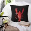Watercolor Red Lobster Square Pillowcase Pillow Cover Polyester Cushion Decor Comfort Throw Pillow for Home Sofa